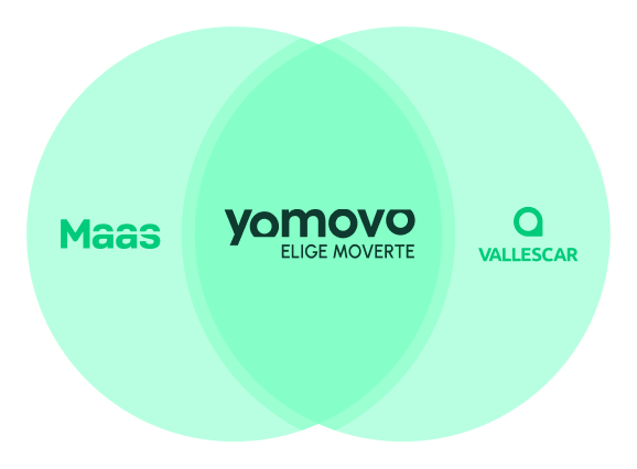 logos de maas, vallescar y yomovo